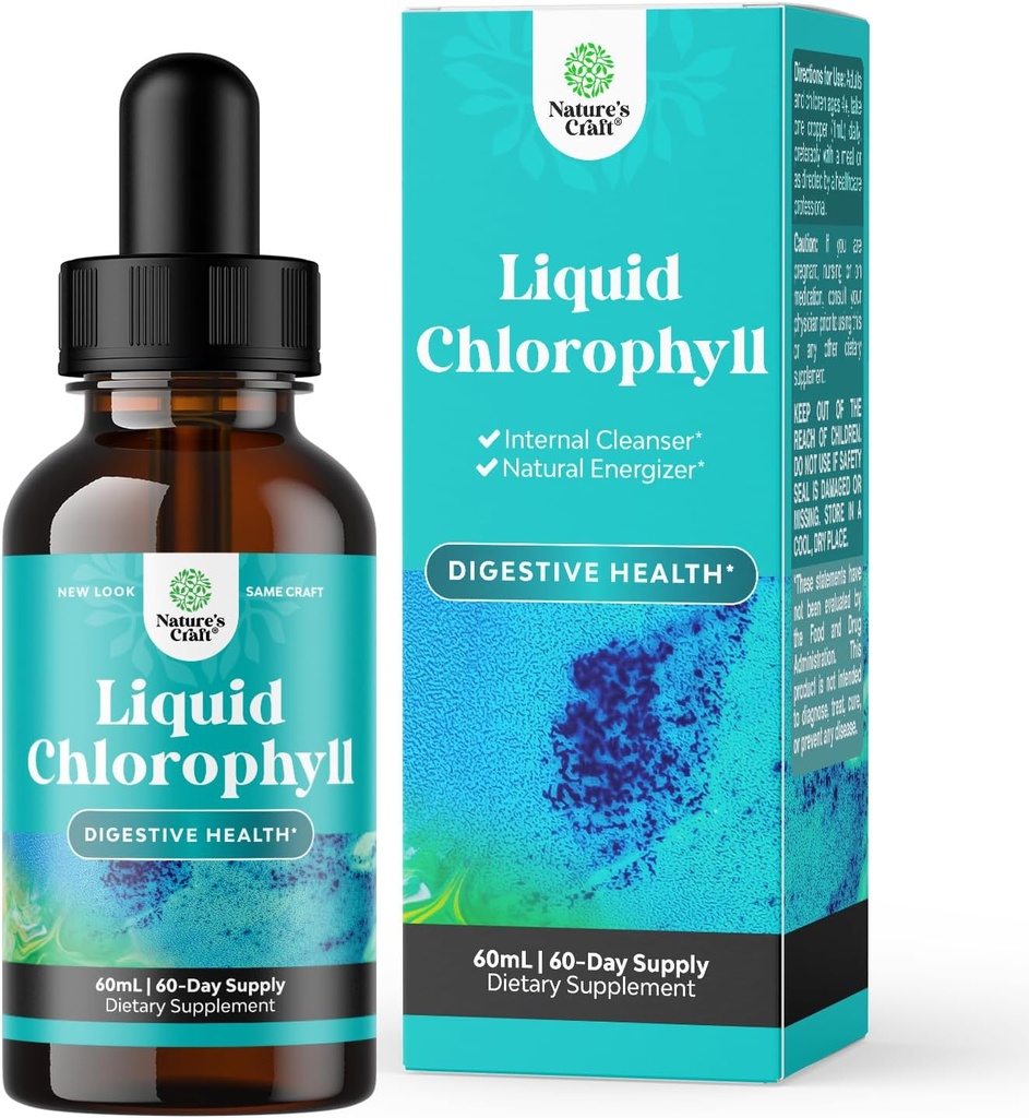 נוזל טבעוני Chlorophyll טיפות - Super Concentrated Mint Flavored Chlorophyll נוזל טיפות - תמיכה נקייה פנימית תמיכה Immune בריאות הגוף כולו Detox ותמיכה נקייה (60 משרתים)