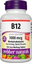 Webber Naturals ויטמין B12 1000 mcg, 150 Count, Fast Dissolve Tablets, ויטמין תוסף תמיכה עבור אנרגיה מטבוליזם, Immune ובריאות הלב, פורמולה צמחונית, 150 יום אספקה