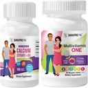 BariatricPal 30Day Bariatric ויטמין Bundle Multivitamin 1 ליום! Iron-Free Chewable - ברי קל Swallow Calcium Citrate (600 מ"ג) ו-D3 Coated Tablets