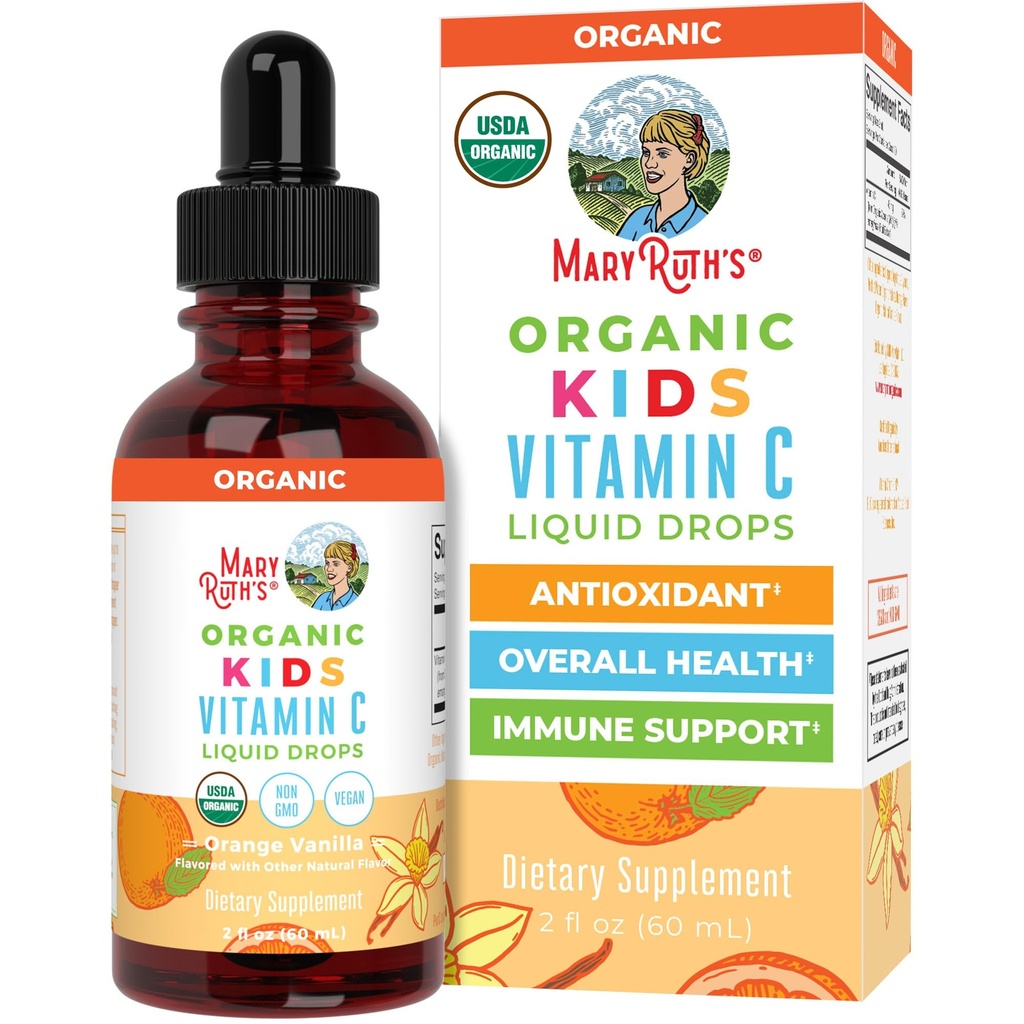 מוצרי ויטמין C Drops | Vegan Immune Support Supplement for Ages 4-13