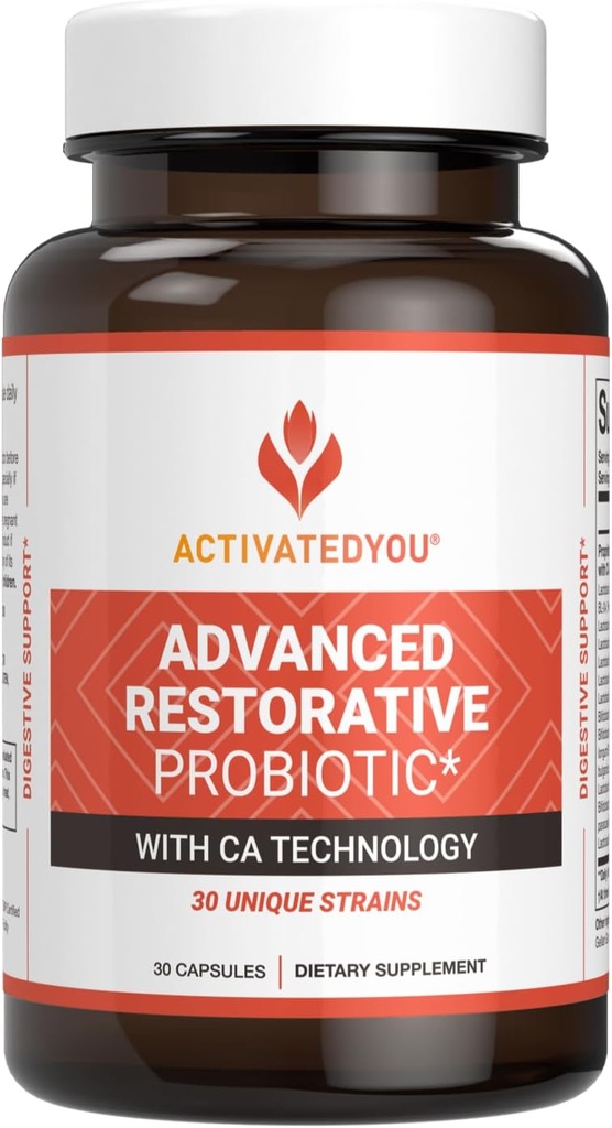 Probiotic for Daily Use- 30 Strain Digestive Gut Health & Immune Function Support- Acidophilus תוסף עבור Radiant-Seeing Skin (30 קפסולות)