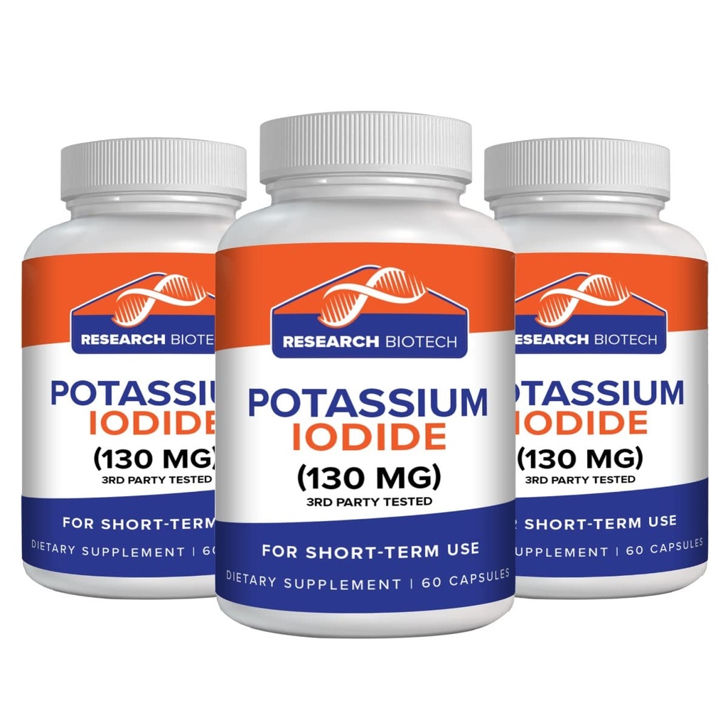 Max-Bio Potassium Iodide 130 מ"ג קפסולות - 180 הרוזן - תוספת תזונתית לתמיכה Thyroid והגנה