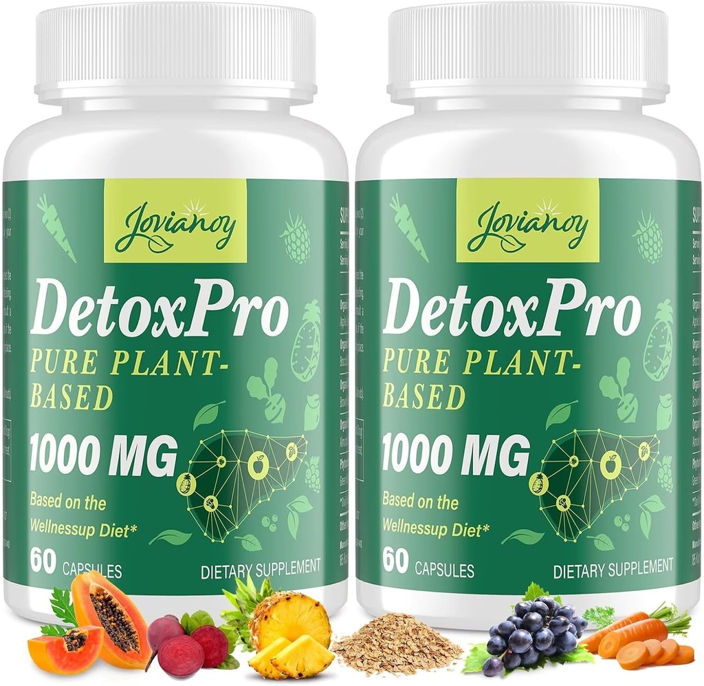 1000 MG Gentle Detox ניקוי, High-Potent, Gut Cleanse & Detox קפסולות לנשים וגברים, Detoxification טבעי, קולון, Liver, Antioxidant & Digestive תמיכה, 120 קפסולות