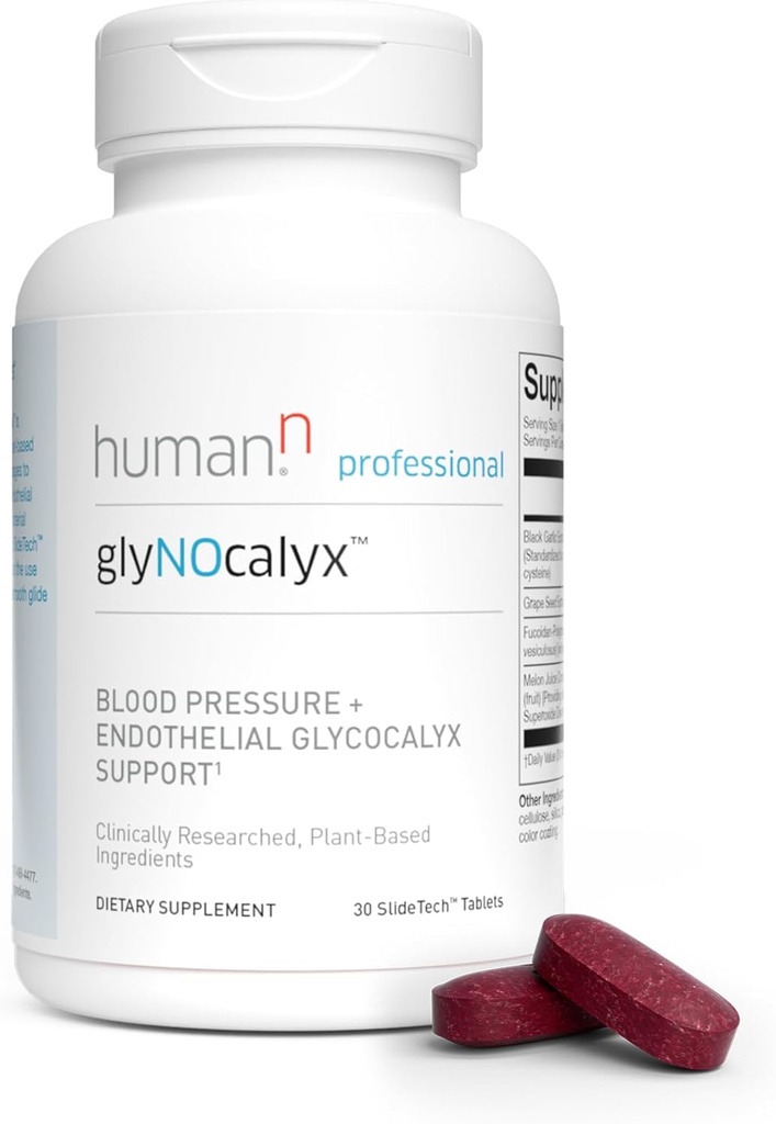 Glynocalyx טבליות - Endothelal Glycocalyx, Circulation & Nitric Oxide תמיכה - Black Garlic, Grape Seed Extractd Extract, Fucoidan-Polyphenol Complex - 30 Count Count Count Count Count Count