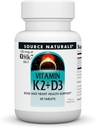 מקור טבעי ויטמין K2 + D3 Bone & Heart Health Complex - עם ויטמין D3, ויטמין K2 (MK-7) ו Calcium - 30 טבליות