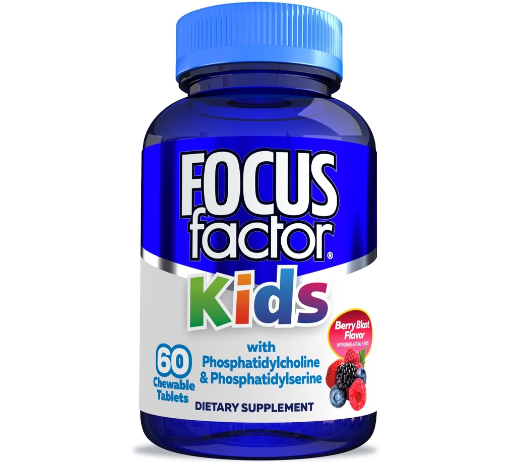 Focus Factor Kids Complete Daily Chewable ויטמינים: Multivitamin & Neuronutrientent (Brainfunction) W/Vitamin B12, C, D3-60 Count