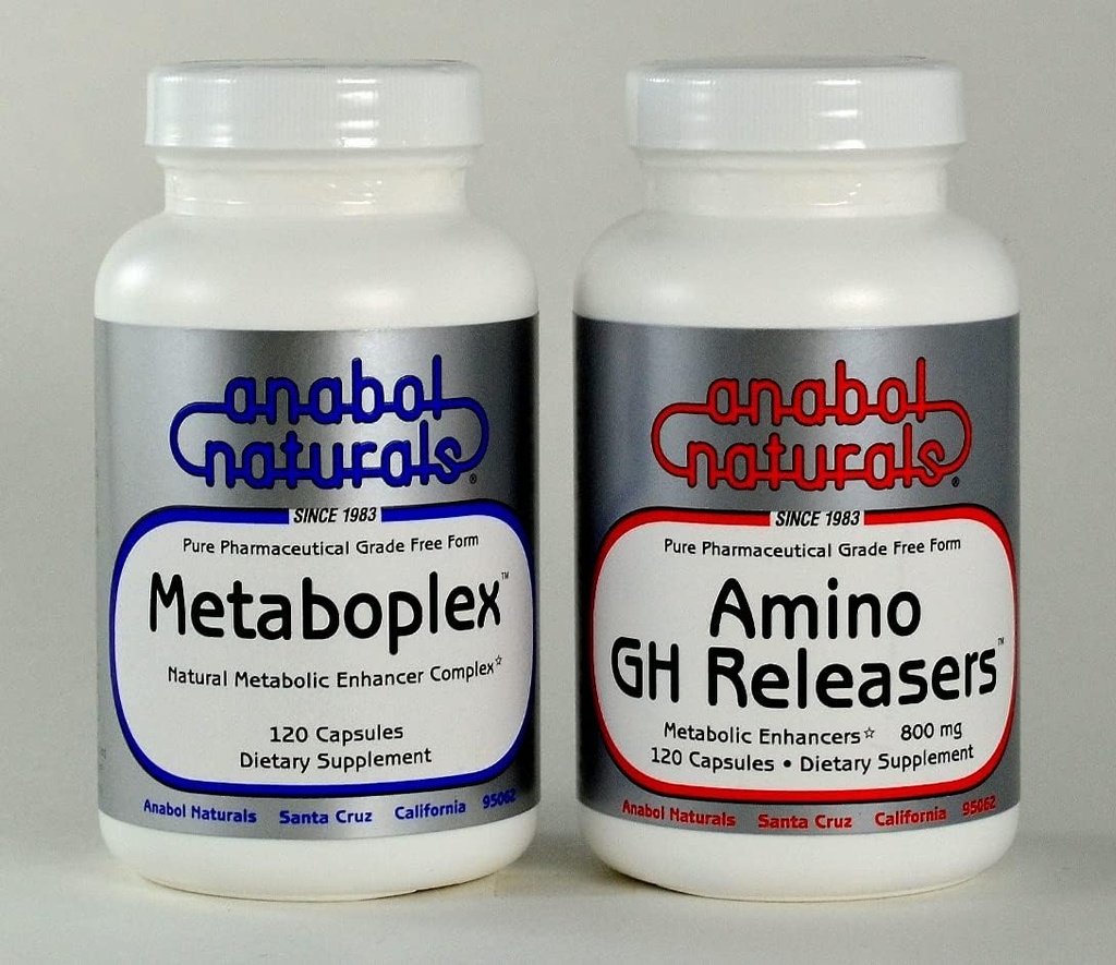 Anabol Naturals Meta GHR Metaboplex 120 caps, 600 מ"ג ו Amino GHReleasers 120 caps, 800 מ"ג