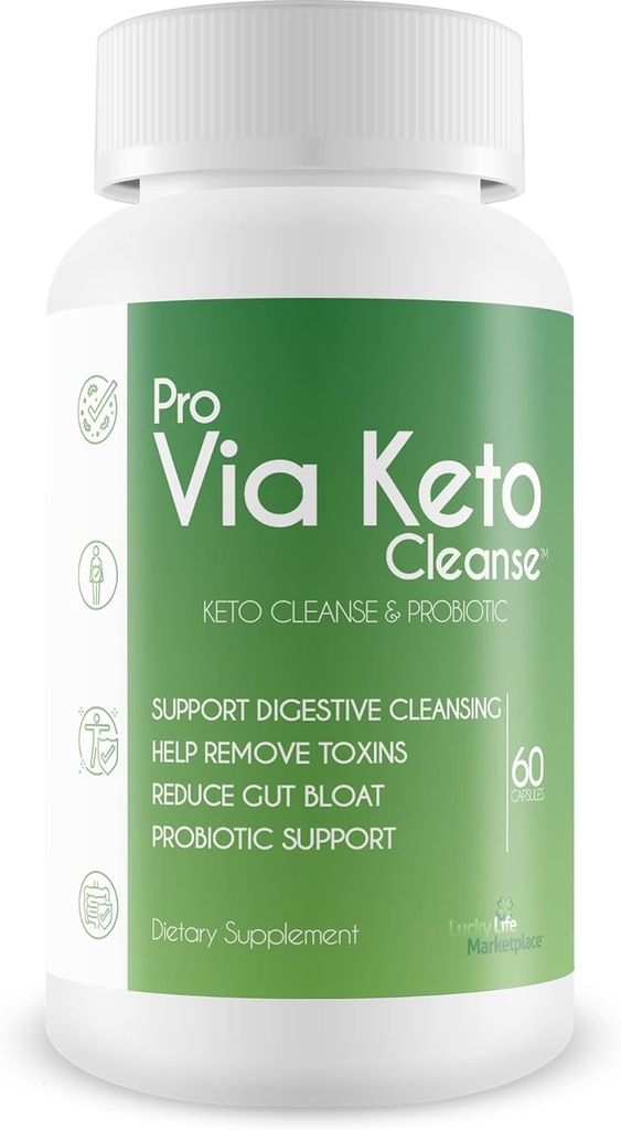 Pro Via Keto ניקויse - Help Remove Toxins & Impurities - Plant-based Natural Ketoנקיזה עם תמיכה פרוביוטית - תמיכה נקייה מזיקה וצמצום Gut Bloat - סיוע פסולת removal & Detoxification