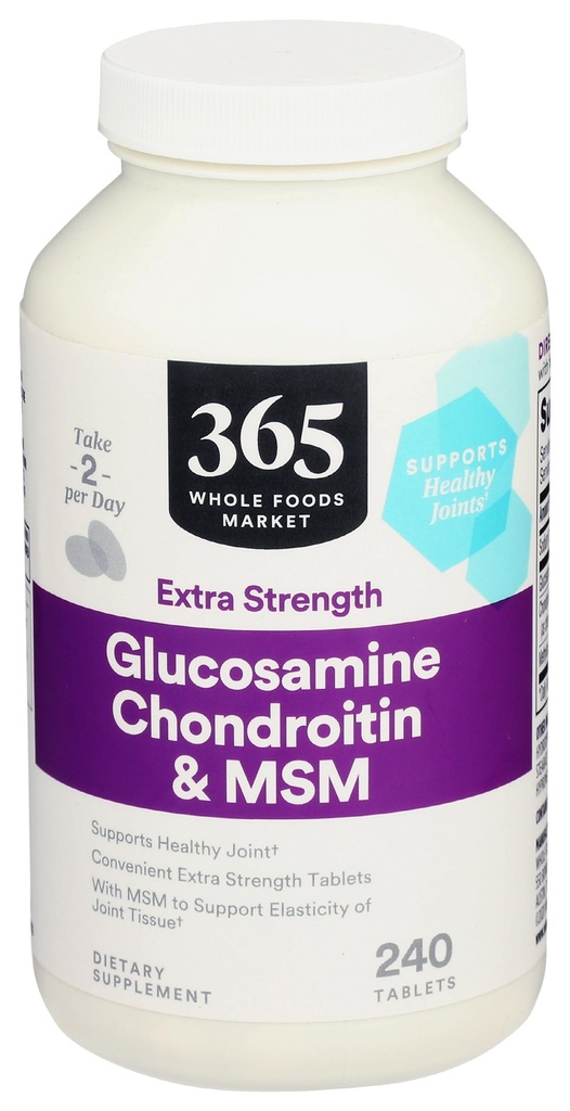 365 על ידי Whole Foods Market, Glucosamine Chondroitin X חיזוק MSM, 240 טבליות