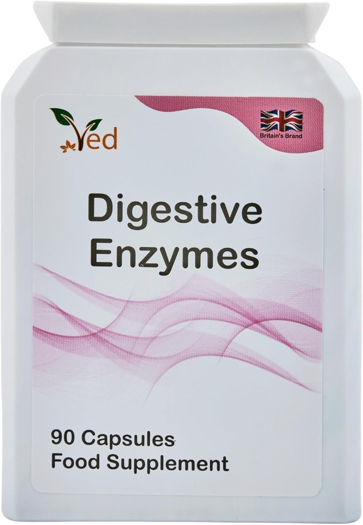 Ved Digestive Enzymes, מגוון רחב של מזון לתוך סובלנות, מטרות מרובות לתוך סובלנות כולל Gluten, Lactose & Casein, 90 קפסולות טבעוניות (45 ימים אספקה)