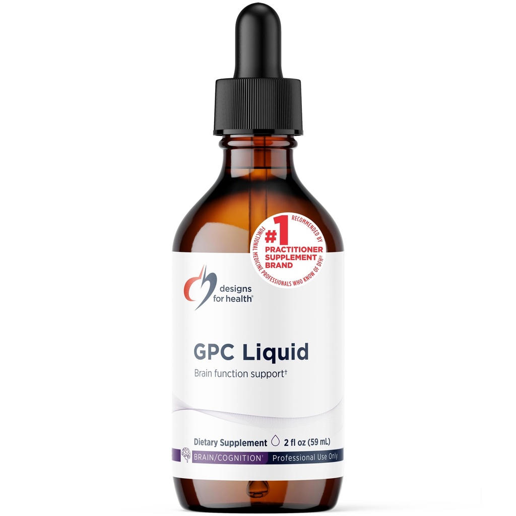 מוצרי בריאות GPC נוזלי טיפות - 600 מ"ג Soy חינם אלפא Glycerophosphocholine תוסף, non-GMO GPC Choline מהשמשflower Lecithin - תומך בתפקוד המוח בריא (30 משרתים / 2oz)