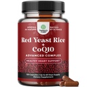 Red Yeast Rice עם תוסף CoQ10 - Advanced Healthy Heart & Healthy Cholesterol רמות פורמולה לגברים ונשים - קפסולת כוח נוספת עם Red Yeast רייס 1200 מ"ג קפסולות עם CoQ10-120 Count