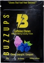 BuzzUps Caffeine Gummies - 100mg Caffeine permy, Buzzin Berry Flavor, Energy Boost for Sports, Gaming, Running, Cycling, Focus, Endurance (10 מסטיקים, 1 Pack)