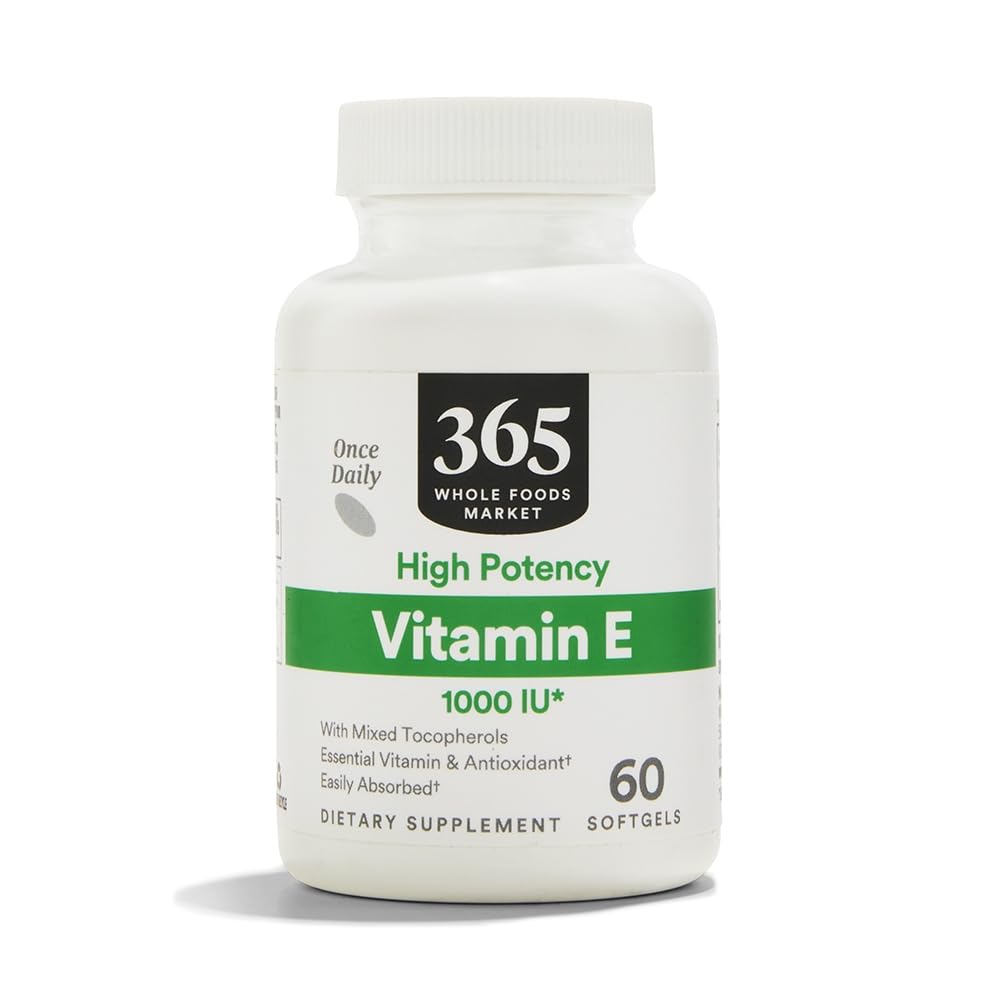 365 על ידי Whole Foods Market, ויטמין E 1000 IU, 60 Count