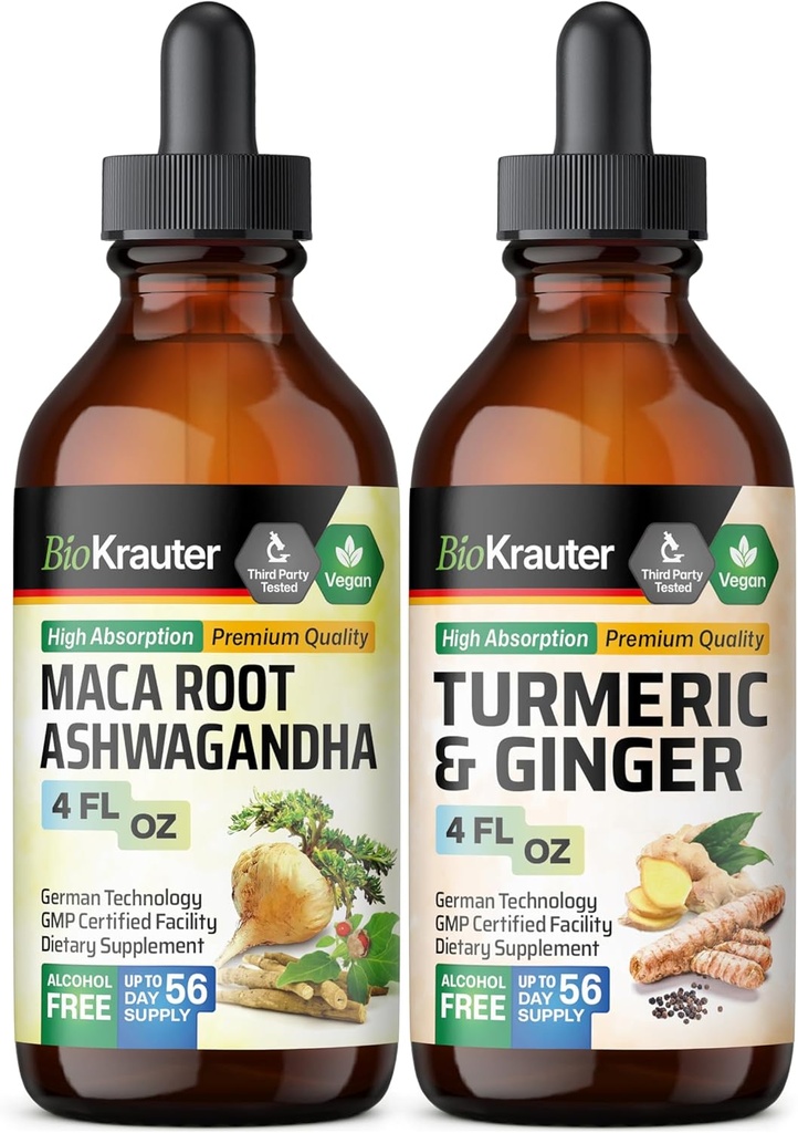 Maca Ashwagandha Tincture 4 Fl. Oz. & Turmeric Gig Tincture 4 Fl. Oz.