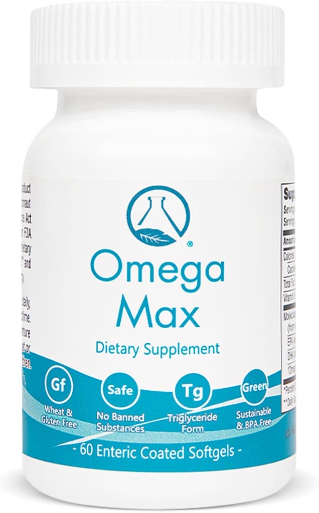 אומגה מקס - 60 Ct Enteric Coated, No Burp Fish שמן I אומגה 3 EPA DHA תוסף I Heart, Vision, Brain & Immune תמיכה, 2000mg / ראוי
