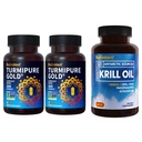 Bio Emblem Turmeric Curcumin עם קלינית למד TurmiPure אנטארקטיקה תוסף שמן קריל