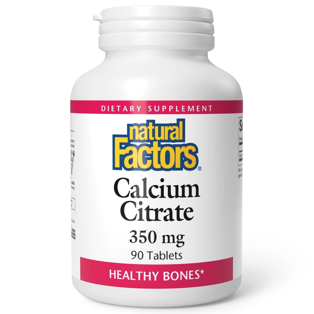גורמים טבעיים, Calcium Citrate, עוזרים לשמור על עצמות חזקות ושיניים, 90 טבליות (90 מנות)