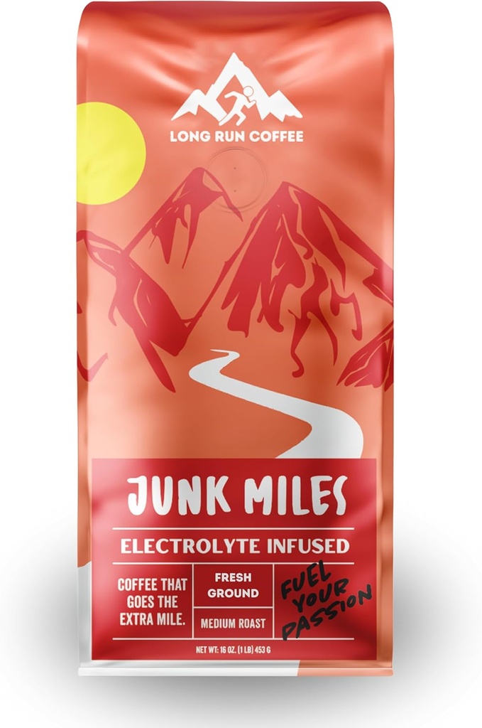 זבל מיילס - Medium Roast - Infused עם אבקת אלקטרוליט - Athlete hydrotion - קפה עבור רציפות - Keto Electrolytes: Sodium, Calcium, Magnesium, & Potassium (Ground, 16 Oz)