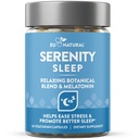 Serenity Sleep Natural Sleep Aid - תערובת של מגנזיום, ולריאן שורשים ומלטונין - Natural Sleep Aid - Non-Habit-Forming Way כדי להירגע ולקבל את השינה של לילה טוב - 60 קלפי טבעוני רך