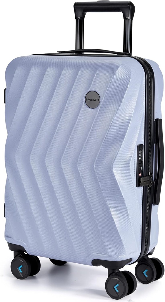 BAGSMART לשאת על Luggage 22x14x9 Airline Approved, PC Hardside Suitcase, 20 Inch Carryon with Spinner Wheels, Travel Luggage Light Weight Suitcases for Men (Purple)