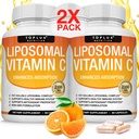 ויטמין C 2100 מ"ג שומן Soluble VIT C - Immune Support Collagen Booster Immunity Defense & Powerful Antioxidant, MCT Oil & Sunflower Lecithin, Acid Acid, טבעוני non-GMO
