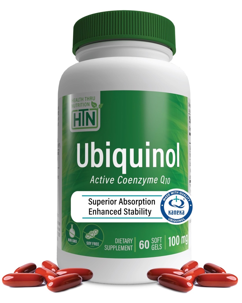בריאות Thru Nutrition Ubiquinol 100 מ"ג 60 Softgels כמו קנקה QH מופחת CoQ-10 | Stabilized - 3rd Party Tested
