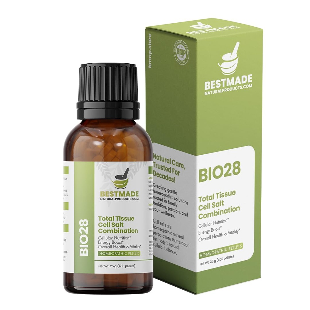 Bestmade Total Tissue Cell Saltשילוב BIO28 - מסייע לגוף שלך Absorb ולהשתמש במזונות, מגביר את רמות האנרגיה, מסייע לשפר את דפוסי השינה, בריאות כללית ו Vitality, 350 Pellets