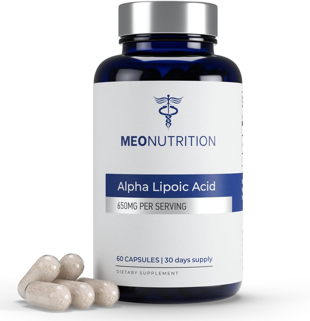 Alpha Lipoic Acid 650 מ"ג - 60 קפסולות | Non-GMO, Gluten-Free, GMP Certified | תמיכה ב- Antioxidant Health & Metabolic Wellness