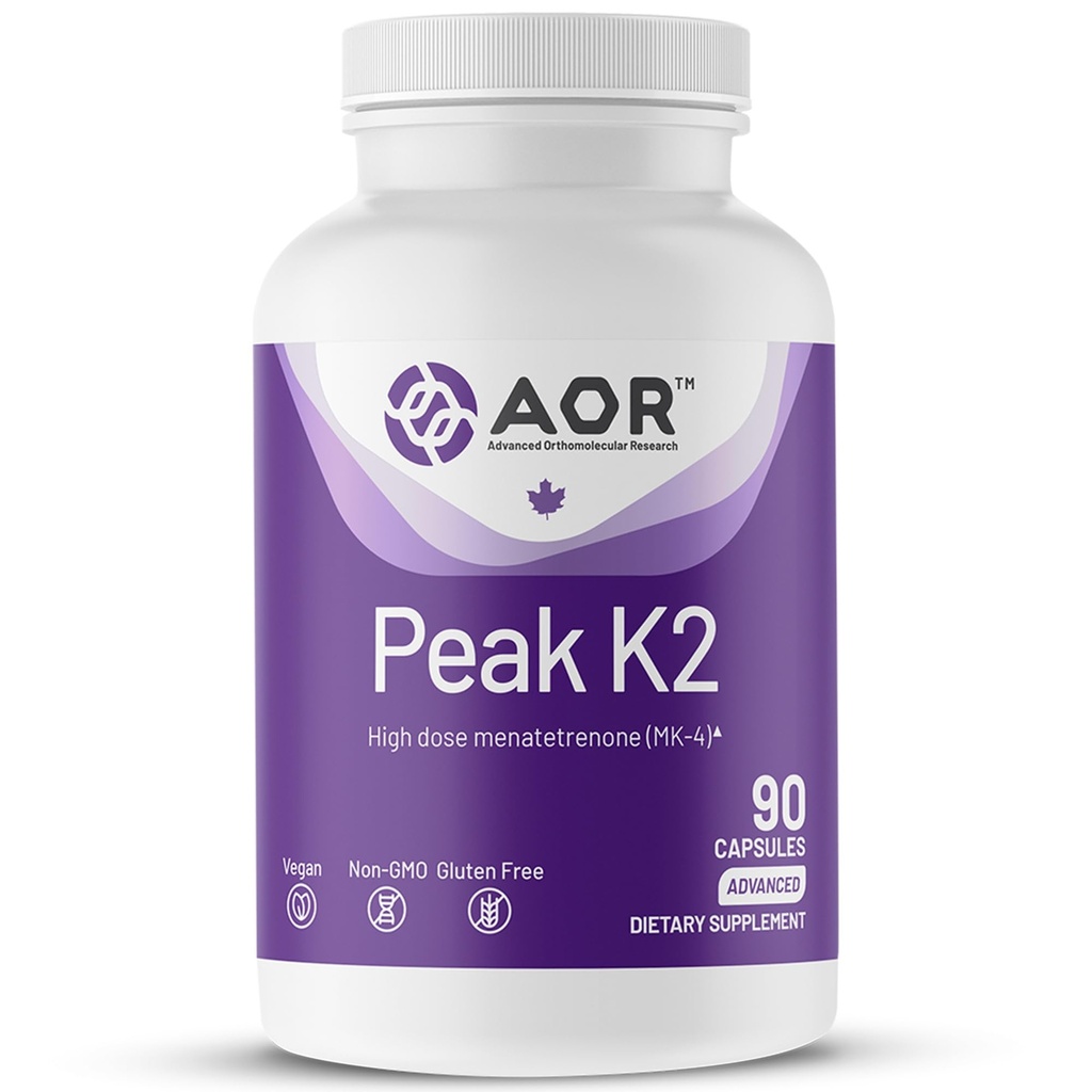 AOR, Peak K2, תומך העצם ו- Cardiovascular Health ו- Normal Blood Clotting, תוסף תזונתי, 90 מנות (90 קפסולות)