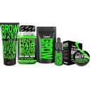 Beard Growth Kit W/Biotin שיער גדילה ויטמינים + GROW 11-in-1 צמיחת שיער Shampoo w/Biotin + 2X Thicking Mustache Wax עבור גברים + GROW Beard Growth Oil עבור גברים - פורמולה באמריקה