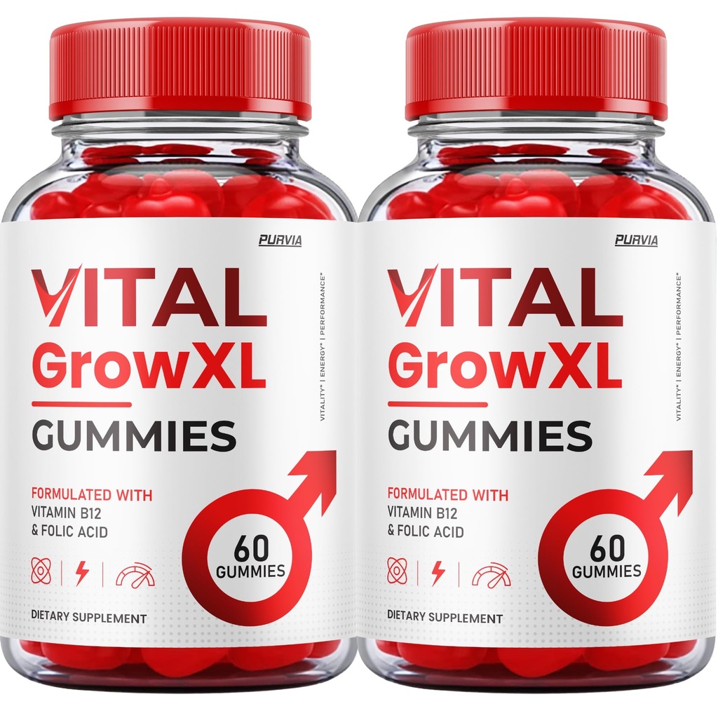 (2 Pack) Vital Grow XL Gummies - פורמולה רשמית - Vial Grow XL Advanced Power Formula, Vital Grow XL Reviews, Total Health Support 1000 מ"ג מקסימום כוח בריאות (120 חניכיים)