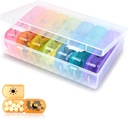2-Times a Day Pill Organer - Big 7-Day Pill Case - אוכל כיתה חומרי - High Volume,Removable, Travel-Friendly Design - Perfect Pill Holder for Supplements, ויטמינים ותרופות
