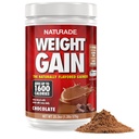 Naturade - All Natural Weight Gain Drink - Gluten Free, Delicious Taste, 1600 קלוריות לשרתים - Mass Gainer w/Carbohydrates & חלבון - שוקולד, 20.3 Ounce (12 משרתים).