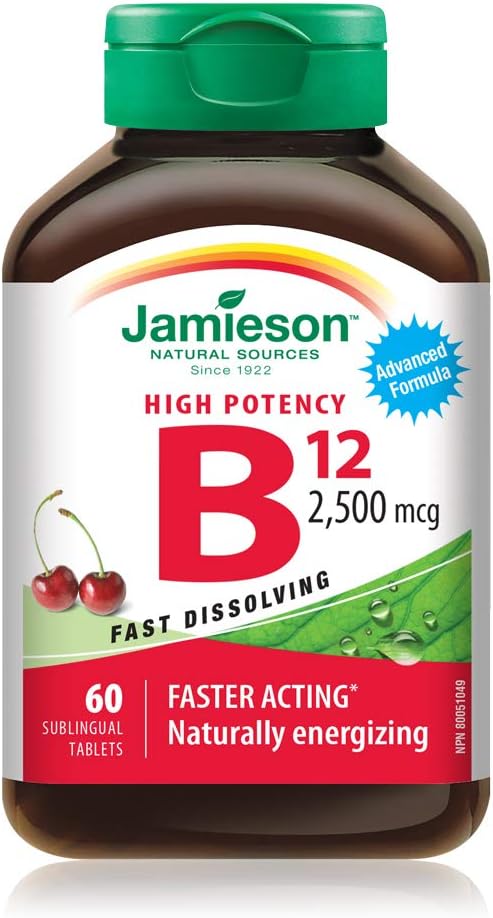 ג'יימיסון ויטמין B12 2,500 mcg(METHYLCOBALAMIN), 60 טבליות sublingual