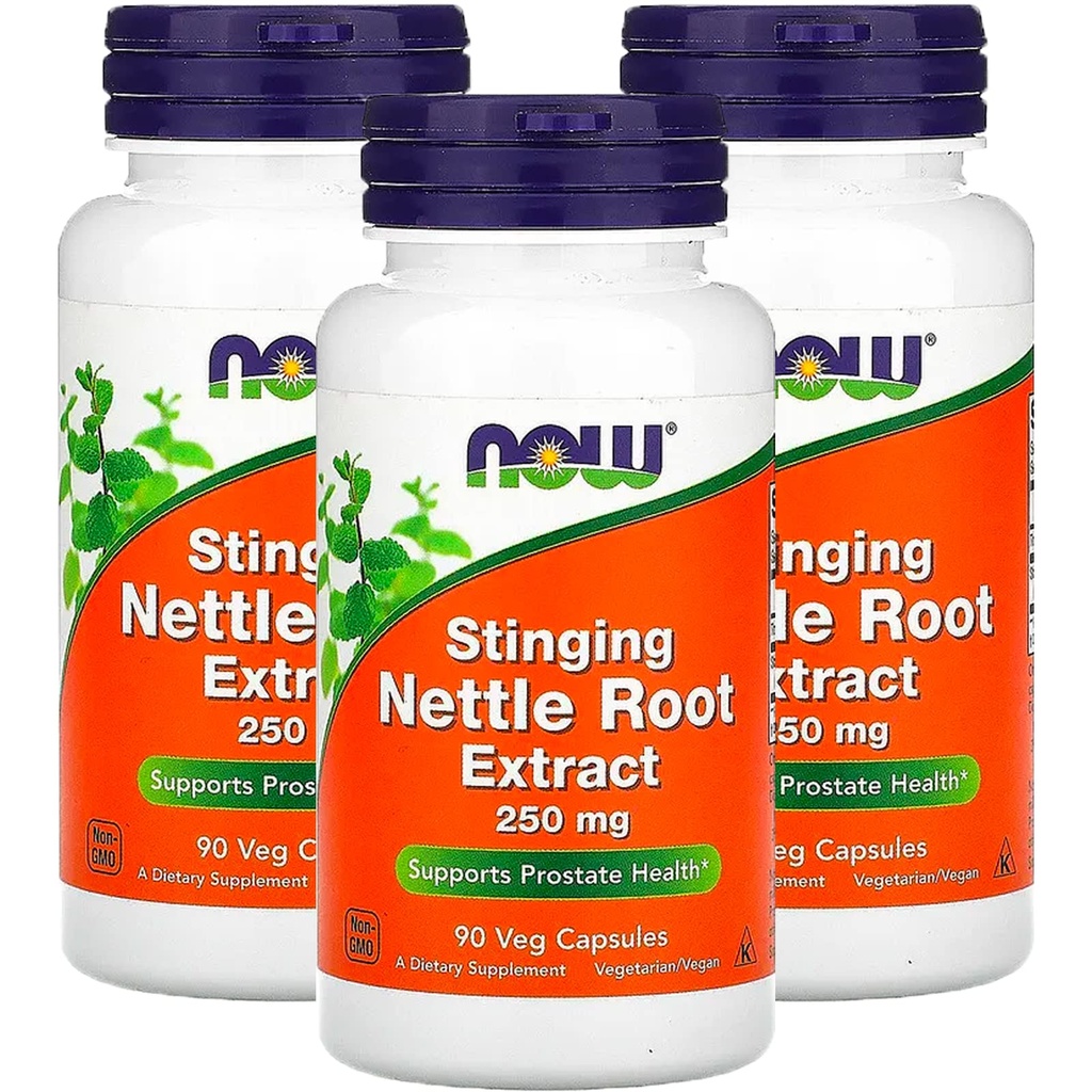 Now Foods Sting Nettle Root Extractt 250mg, Veg-Capsules, 90-Count (Pack of 3)