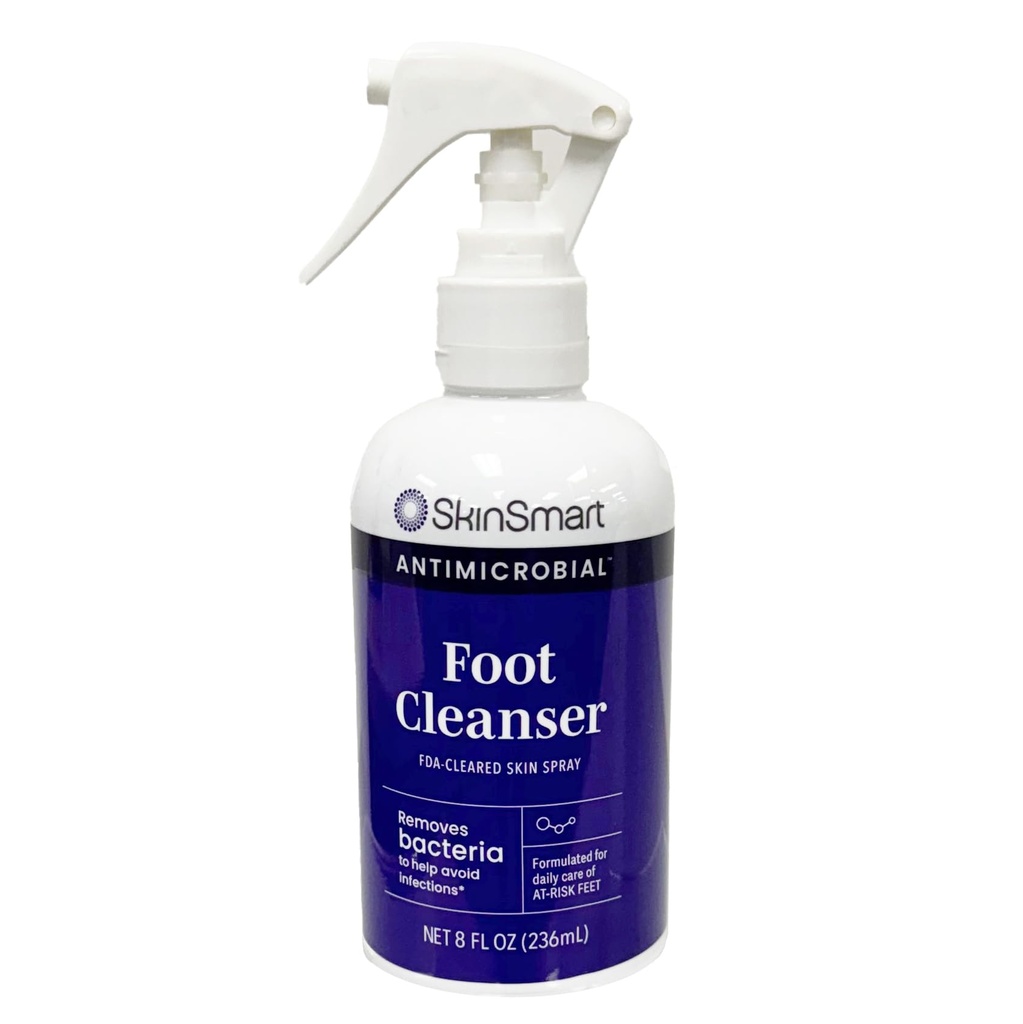 SkinSmart Daily Foot ניקויser for At-Risk Feet, מסיר Bacteria כדי למנוע זיהומים, 8 אונקיה Spray