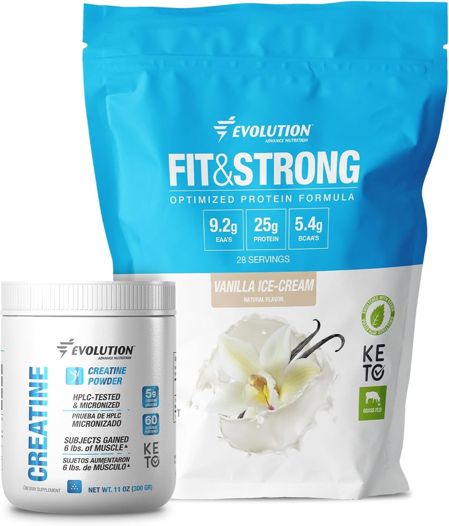 פיתוח תזונה מתקדמת Fit & Strong + Creatine Monohydrate אבקת