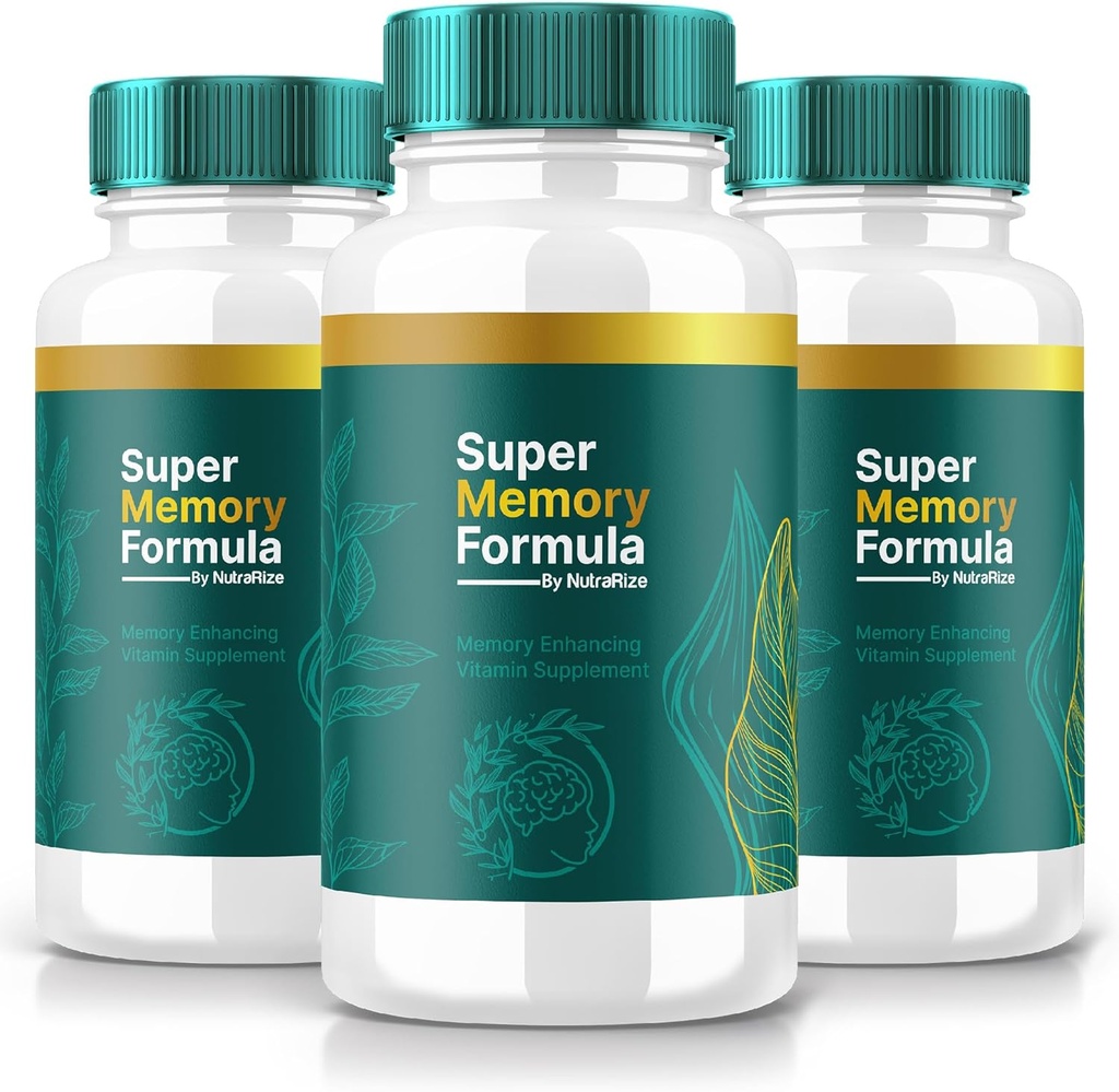 NutraRize (3 Pack) Super Memory Formula - קפסולות תמיכה יומיומיות עם בלחת איזון עבור פוקוס, התראה וכל יום שארפנס | Just 2 Easy-to-Take Pills a Day (180 קפסולות)