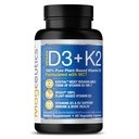 ויטמין D3 K2 עם MCT, 5000 IU טבעוני D3 & 100 mcg MK7 K2, תומך עצמות חזקות ובריאות החיסון - 60 קפסולות (60 ימים אספקה)