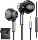 BeNEWY Wired אוזנייםbuds with Microphone, Wired אוזניות ב-Ear Headphones, Volume Control, Powerful Bass ו- Clear Audio, 3.5mm ג'ק אוזניות עבור iPhone, iPad, מחשב, MP3