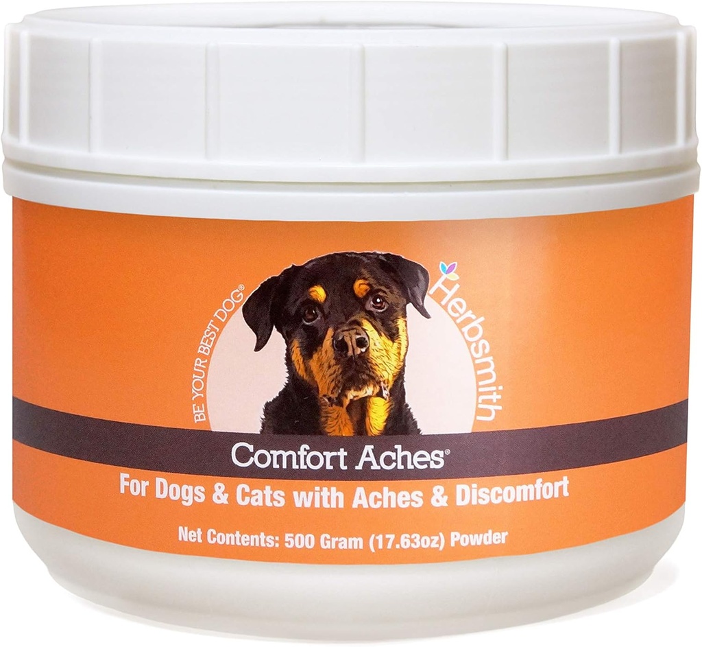 Herbsmith Comfort Aches - Herbal Pain הקלה לכלבים + חתולים - For Pet Aches + Pains - Anti-Inflammatory תוסף - 500g אבקת