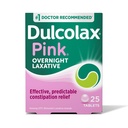 Dulcolax Pink Stimulant Laxative Tablets, Overnight Laxative, חיזוי ויעיל נוחות, Relieves Straining & Bloating, Bisacodyl 5 מ"ג, 25 הרוזן