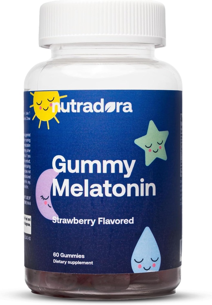 Melatonin Kids Sleep Gummies - Sleep Gummies for Children and Adults Help to Regulate Sleep, Wake Cycle, Relaxation, Enhance Sleep Excellence, Strawberry Flavor, Made in USA, 60 חניכיים