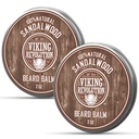 Viking Revolution Sandalwood Beard Balm - Beard Butter with Argan Oil, Beard Softener for Men with Jo Joba Oil - Beard Moisturizer for Men with Beeswax - Beard Wax for Men (2oz, 2 Pack)