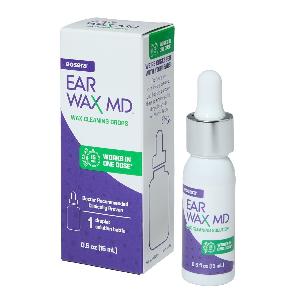 Eosera® Ear Wax MD® - אוזניים Wax Removal Drops - Breaks Down & Dissolves אוזנייםwax in Just 1 טיפול - דוקטור מומלץ קלינית פרובנס - Gentle & Safe - 15mL