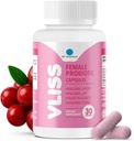 Dr. Robaina Women's Daily Vaginal Probiotic + Cranberry & Pineapple, 5 B CFU Lactobacillus (rhamnosus, reuteri, Gasseri, exatus), pH & Odor Control, ויטמין C & B-12, 30 קפסולות טבעוניות