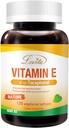 ויטמין Lovita E 400 IU Softgels, ויטמין טבעי E 268 מ"ג (כמו D Alpha Tocopherol), ויטמין טבעוני E עבור עור בריא, שיער, ריחות מערכת החיסון, 120 Softgels צמחוניים
