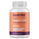 BestVITE R-Lipoic Acid 100mg Stabilized עם Bio-Enhanced® Na-RLA (120 קפסולות צמחוניות) No Stearates - No Flow Agents - טבעוני - Non-GMO - Gluten Freeten Freeten Freeten Freeten Freeten Freeten