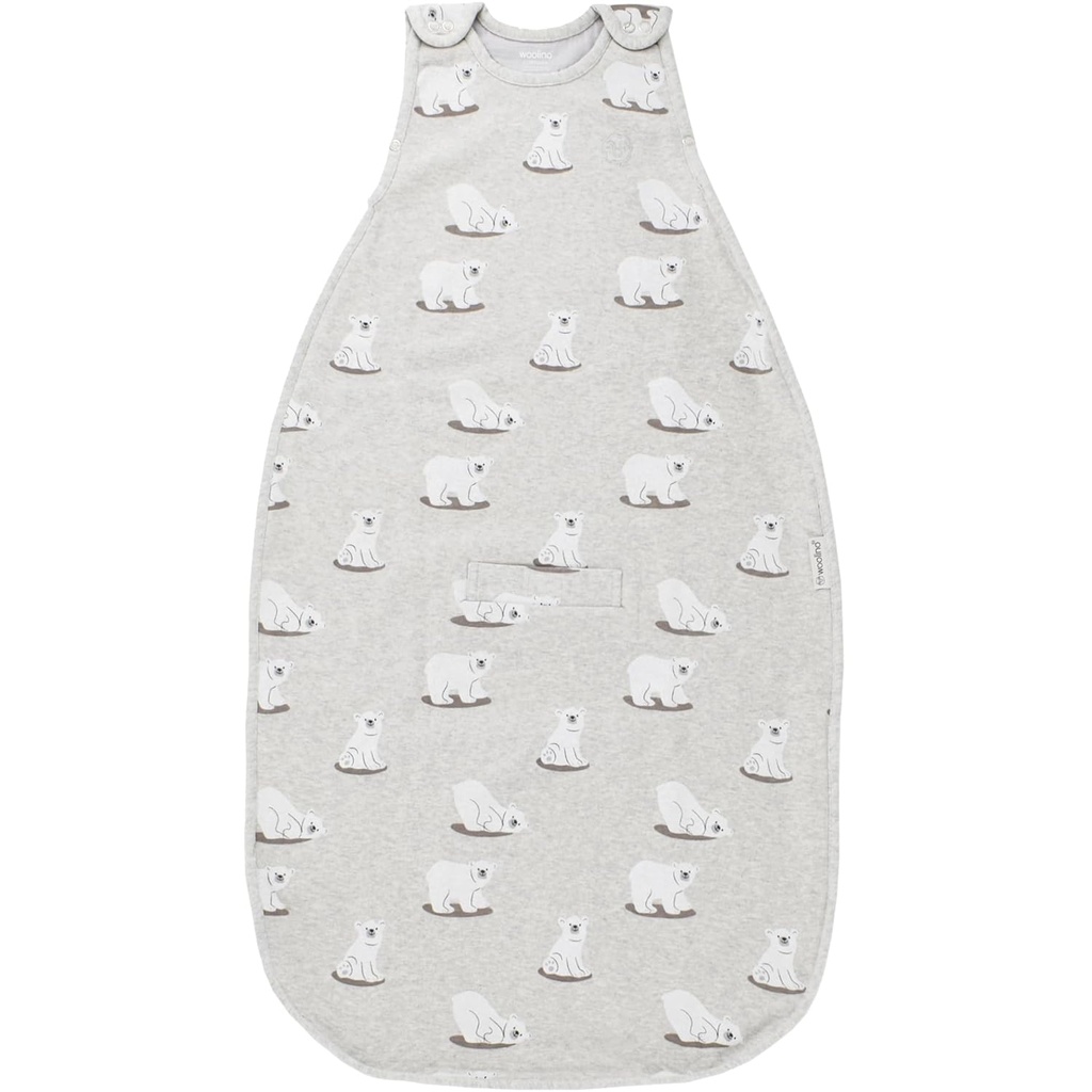 Woolino 4 Season Sleep Sack - Ultimate Merino Wool ו-Orol כותנה Sleep Bag - Two-Way Zipperable Universal Size Sack for Baby (2-24 חודשים) - Polar Bear